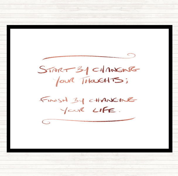 Rose Gold Change Thoughts Quote Mouse Mat Pad