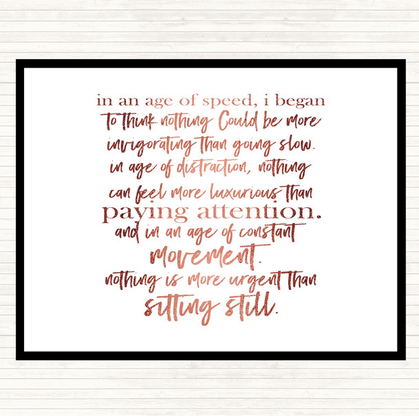 Rose Gold Age Of Speed Quote Mouse Mat Pad