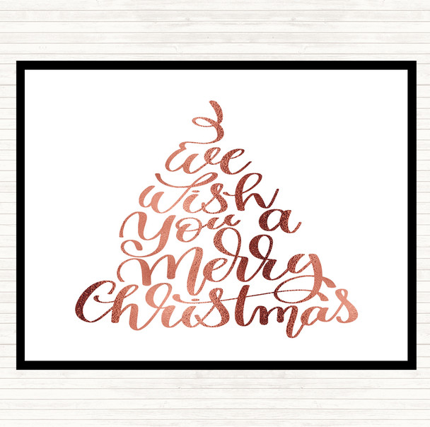 Rose Gold Christmas I Wish You A Merry Xmas Quote Mouse Mat Pad