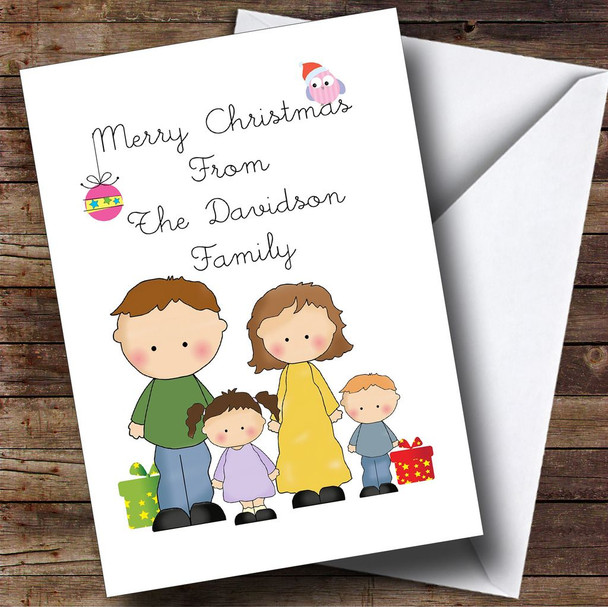 From Our Family Brunette Parents Personalised Christmas Card