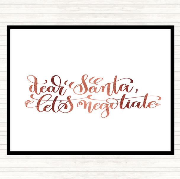 Rose Gold Christmas Santa Let Negotiate Quote Mouse Mat Pad