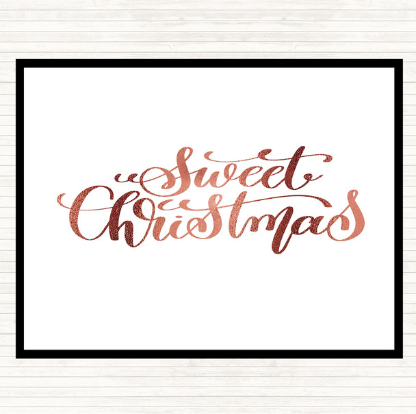 Rose Gold Christmas Sweet Xmas Quote Dinner Table Placemat