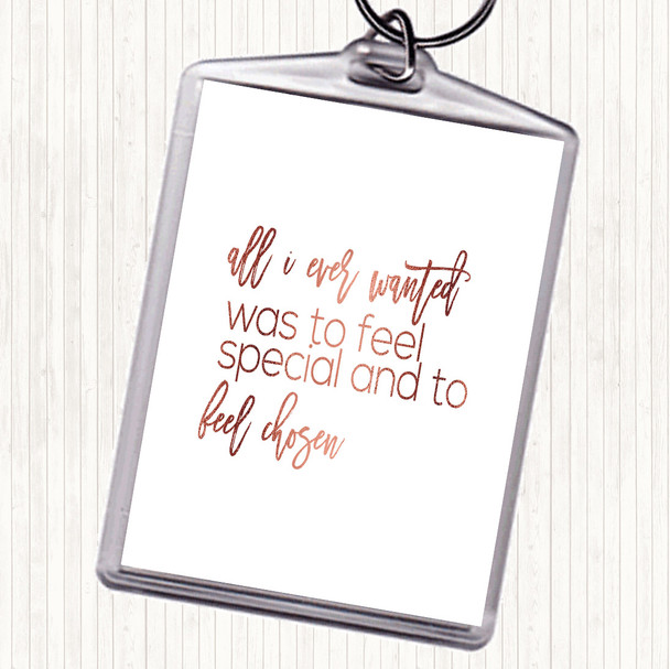 Rose Gold All I Wanted Quote Bag Tag Keychain Keyring