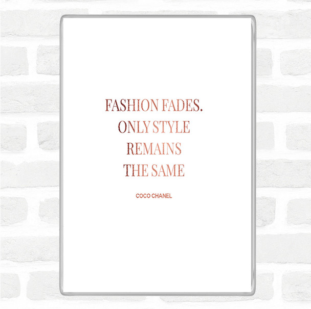 Rose Gold Coco Chanel Fashion Fades Quote Jumbo Fridge Magnet