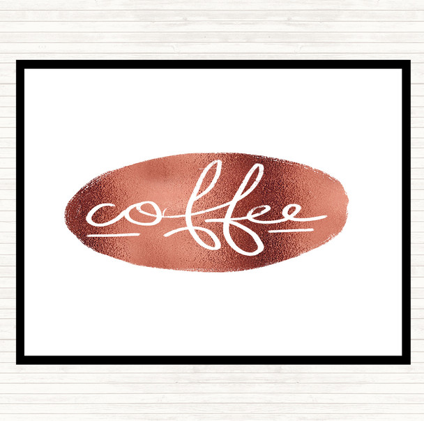 Rose Gold Coffee Black Circle Quote Mouse Mat Pad