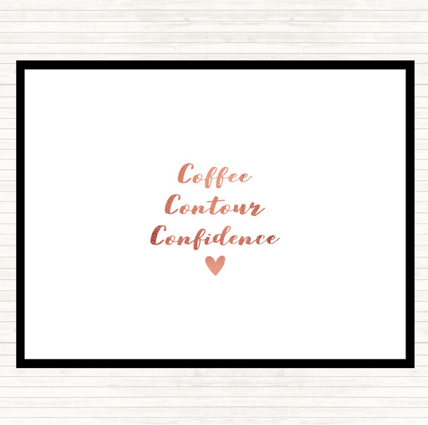 Rose Gold Coffee Contour Confidence Quote Mouse Mat Pad