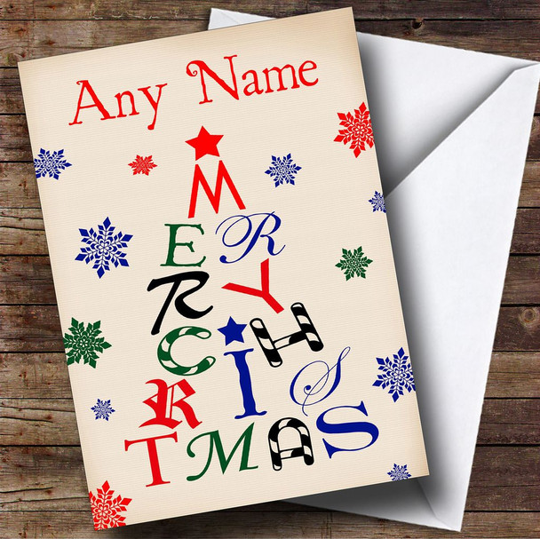 Merry Xmas Tree Personalised Christmas Card