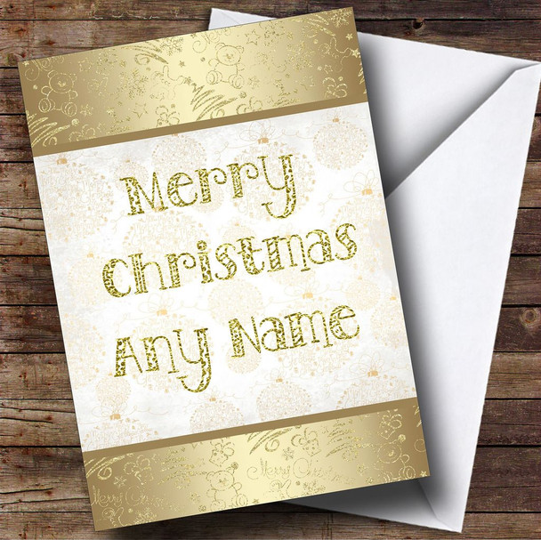 Golden Letters Personalised Christmas Card