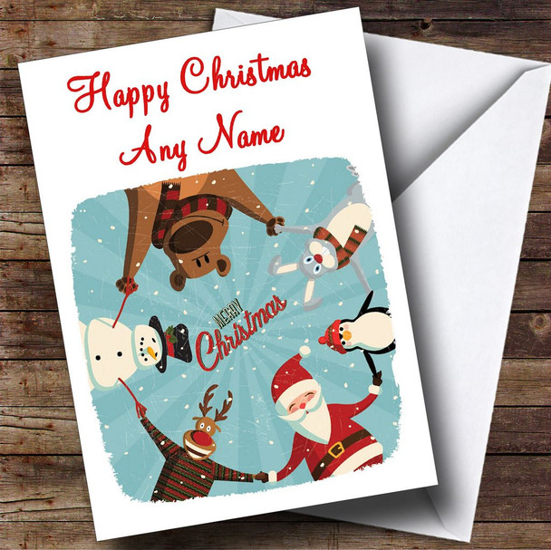 Cheery Santa Christmas Card Personalised