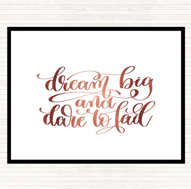Rose Gold Dare To Fail Quote Mouse Mat Pad