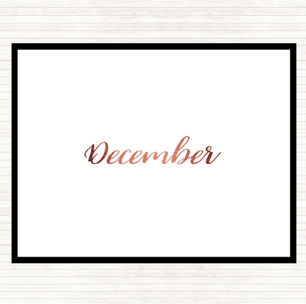 Rose Gold December Quote Mouse Mat Pad