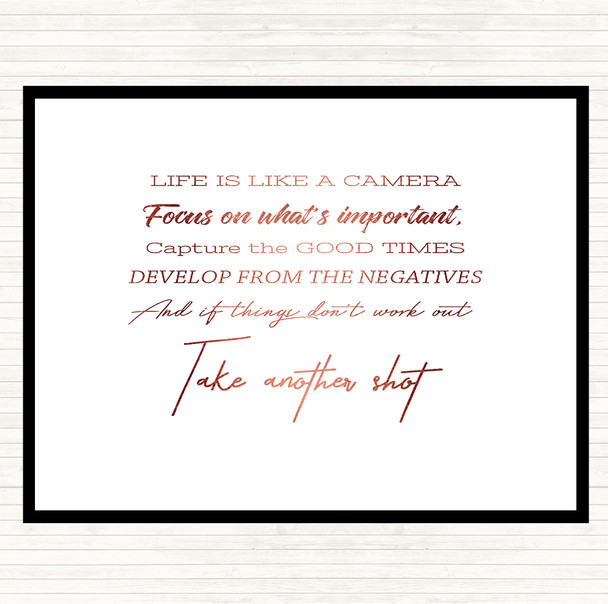 Rose Gold Develop From Negatives Quote Mouse Mat Pad