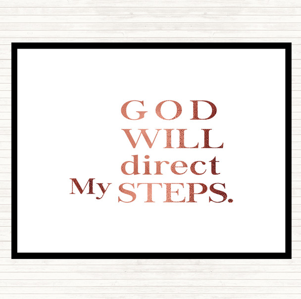 Rose Gold Direct My Steps Quote Mouse Mat Pad