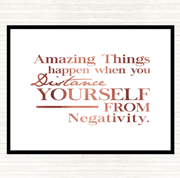 Rose Gold Distance Yourself From Negativity Quote Mouse Mat Pad