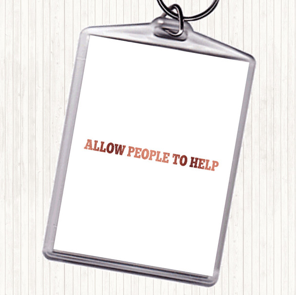 Rose Gold Allow People Quote Bag Tag Keychain Keyring