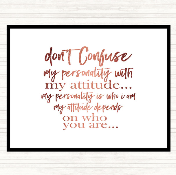 Rose Gold Don't Confuse Quote Mouse Mat Pad