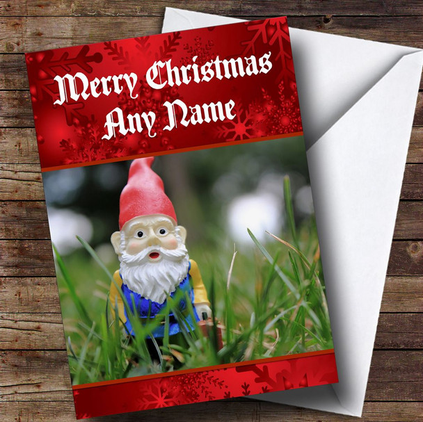 Garden Gnome Personalised Christmas Card