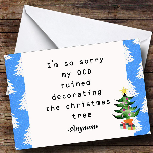 Ocd Funny Personalised Christmas Card