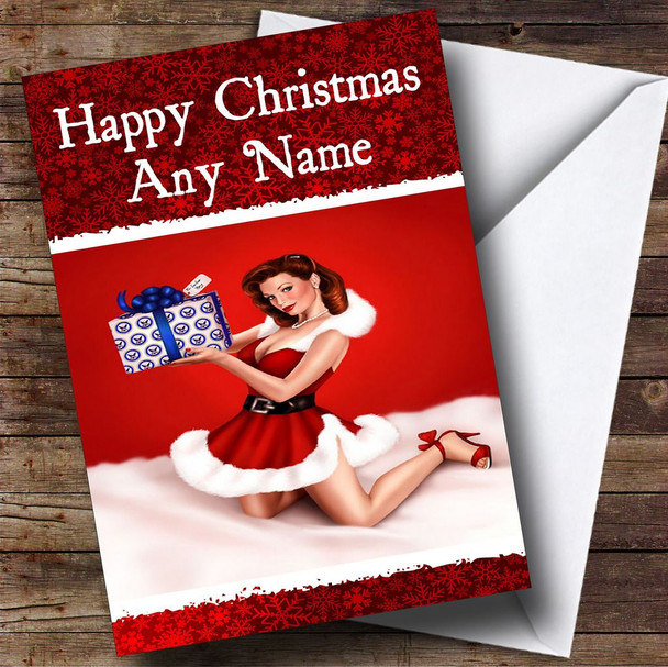 Sexy Lady Christmas Card Personalised