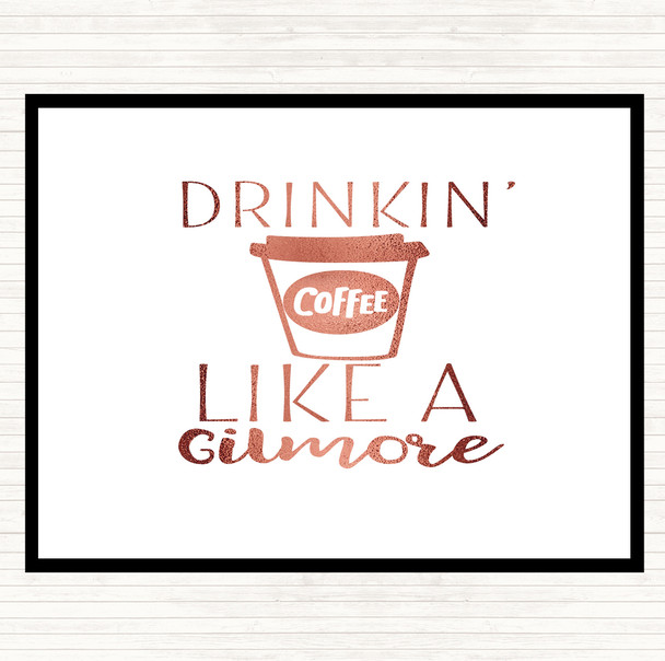 Rose Gold Drinkin Coffee Like A Gilmore Quote Mouse Mat Pad