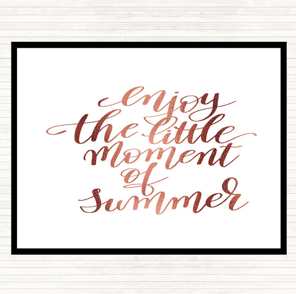 Rose Gold Enjoy Little Summer Quote Mouse Mat Pad