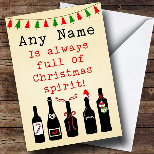 Funny Christmas Spirit Personalised Christmas Card