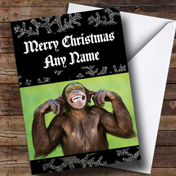 Cheeky Monkey Personalised Christmas Card