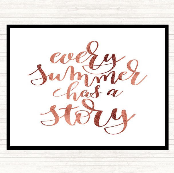 Rose Gold Every Summer Has A Story Quote Mouse Mat Pad