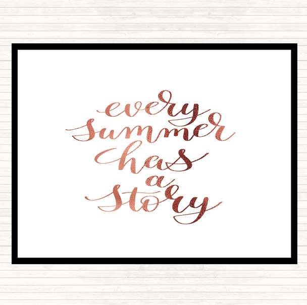 Rose Gold Every Summer Story Quote Mouse Mat Pad