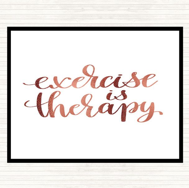 Rose Gold Exercise Is Therapy Quote Mouse Mat Pad