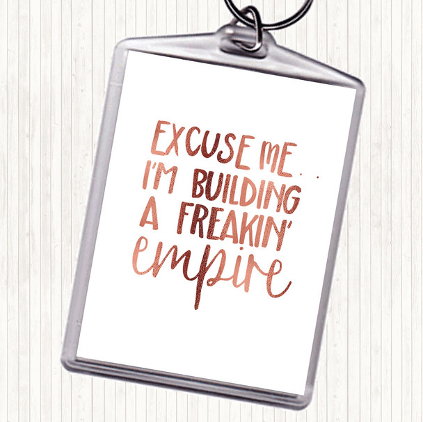 Rose Gold Excuse Me Quote Bag Tag Keychain Keyring