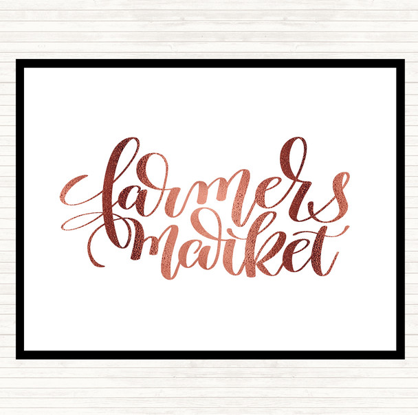 Rose Gold Farmers Market Quote Dinner Table Placemat