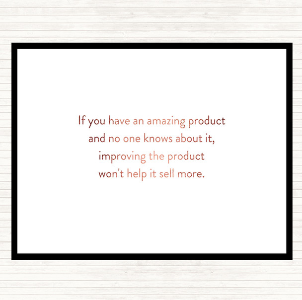 Rose Gold Amazing Product Quote Dinner Table Placemat