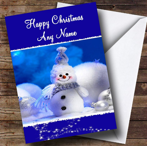 Snowman Cute Christmas Card Personalised