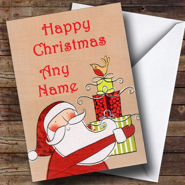 Santa Present Christmas Card Personalised