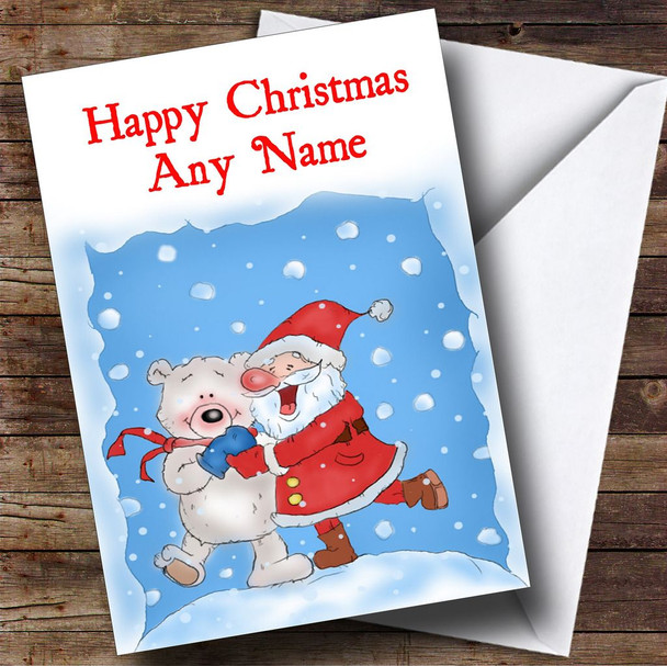 Jolly Santa Christmas Card Personalised