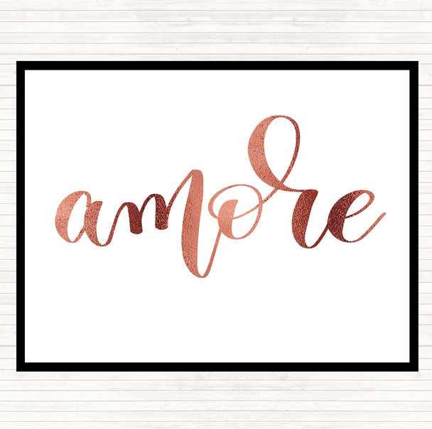 Rose Gold Amore Quote Mouse Mat Pad
