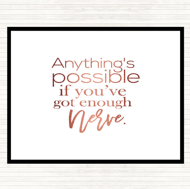 Rose Gold Anything's Possible Quote Dinner Table Placemat