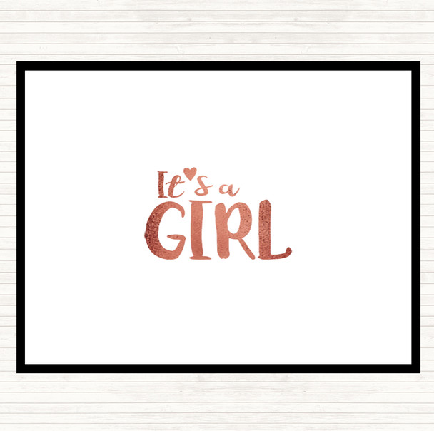 Rose Gold Girl Quote Dinner Table Placemat