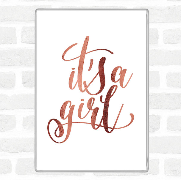 Rose Gold A Girl Quote Jumbo Fridge Magnet