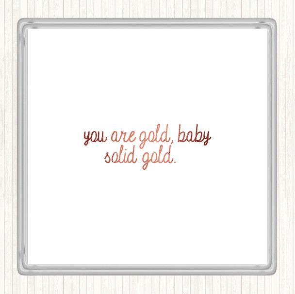 Rose Gold Gold Baby Quote Drinks Mat Coaster