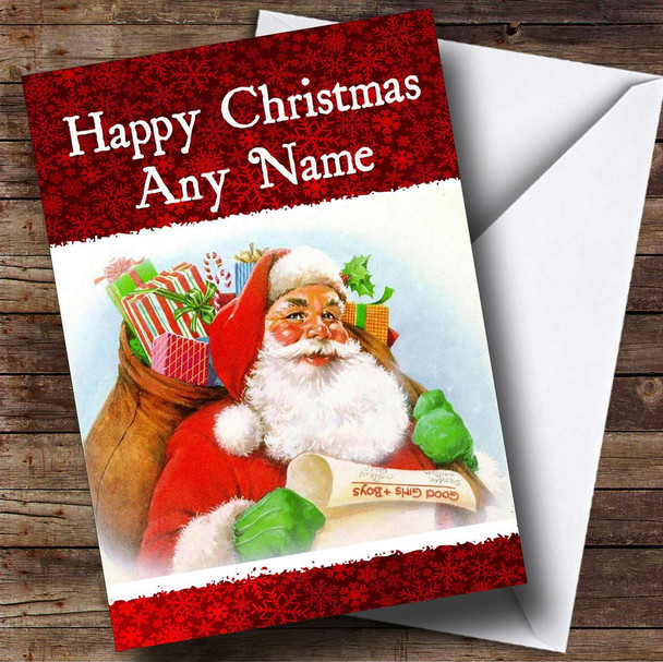 Friendly Santa Christmas Card Personalised