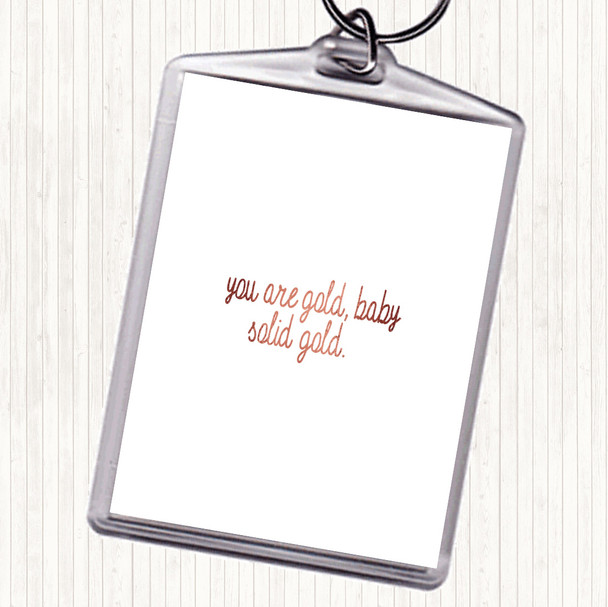 Rose Gold Gold Baby Quote Bag Tag Keychain Keyring