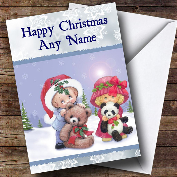 Cute Kids Christmas Card Personalised