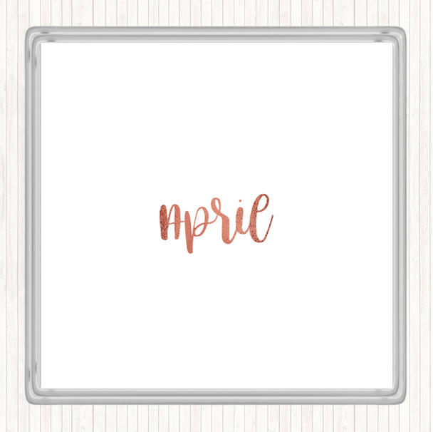 Rose Gold April Quote Drinks Mat Coaster