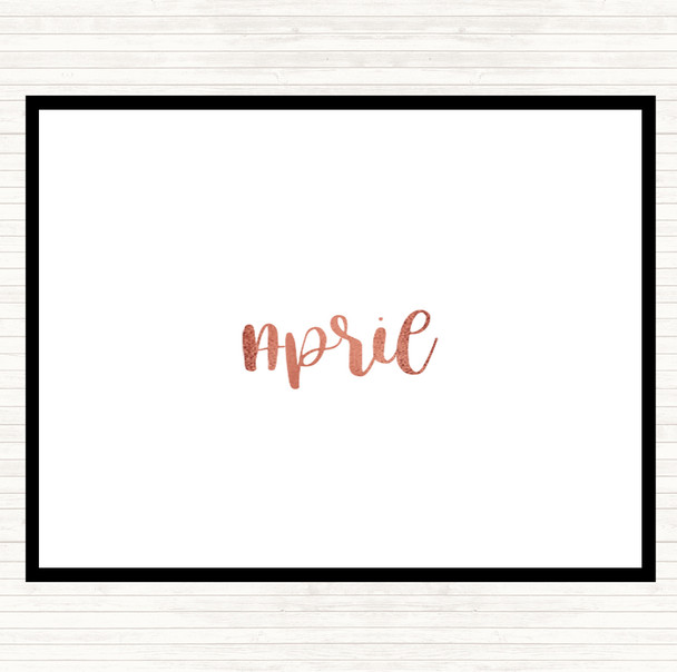 Rose Gold April Quote Mouse Mat Pad