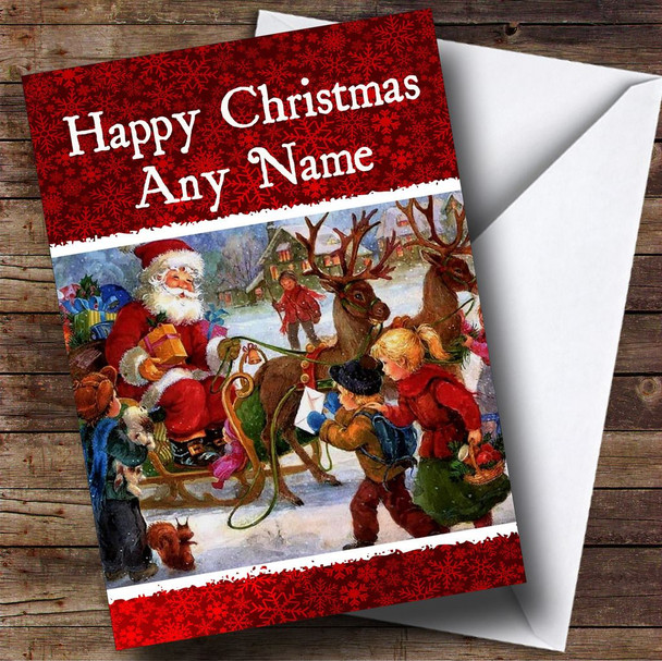 Traditional Kids Christmas Card Personalised