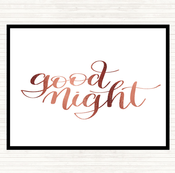 Rose Gold Goodnight Quote Mouse Mat Pad