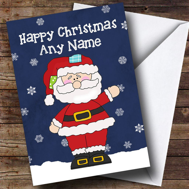 Watercolour Snowy Father Christmas Children's Personalised Christmas Card