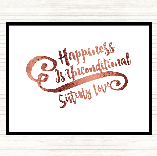 Rose Gold Happiness Is Quote Mouse Mat Pad